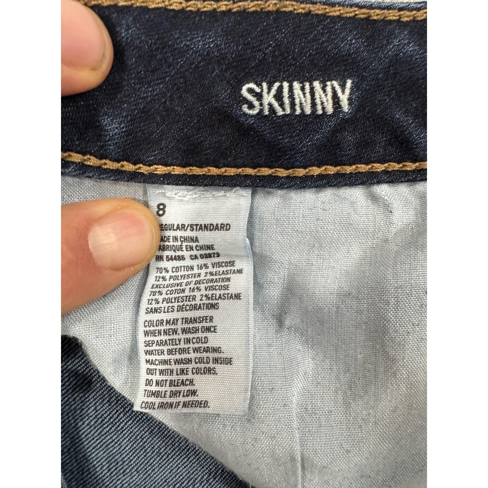 American Eagle Outfitters Jeans‎ Womens 8 Blue Skinny Viscose Stretch Whiskered - Picture 7 of 16